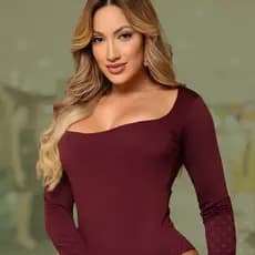 Bory Feminino Blusa de Frio Manga Longa Feminina Body Decote Quadrado Forrado Suplex Premium