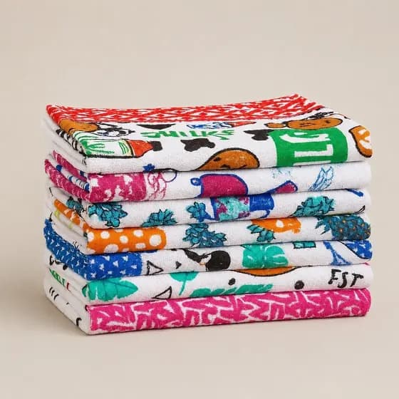 Kit 8 Panos de Prato de Copa Estampadas Felpudas 100% Algodão 40x60cm Alta Absorção