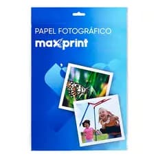 Papel Fotográfico A4 Glossy 135g Maxprint 50 Folhas Cor Branco