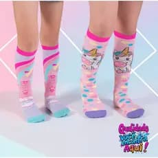 Meia Longa 3/4 Funny Infantil Menina Varias Estampas Confortável Macia