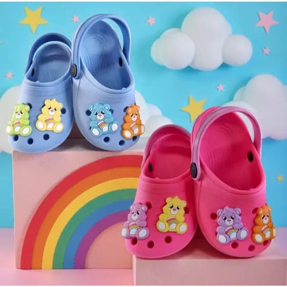 SANDALIA BABUCHE INFANTIL PAPETE URSINHOS PERSONAGENS VARIAS CORES MACIO LEVE CONFORTAVEL