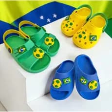 SANDALIA PAPETE CHINELO NUVEM BABUCHE INFANTIL MENINO MENINA BRASIL COPA DO MUNDO CORES MACIO LEVE