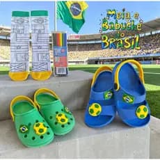 MEIA DE COLORIR + PAPETE DO BRASIL BABUCHE INFANTIL MENINO MENINA MACIO CONFORTAVEL COM 6 CANETINHAS