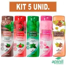 KIT 5 Sabonete Corporal Líquido Íntimo Apinil Fragrâncias Sortidas