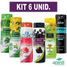 KIT 06 Sabonete Íntimo Feminino APINIL - Fragrâncias Refrescantes
