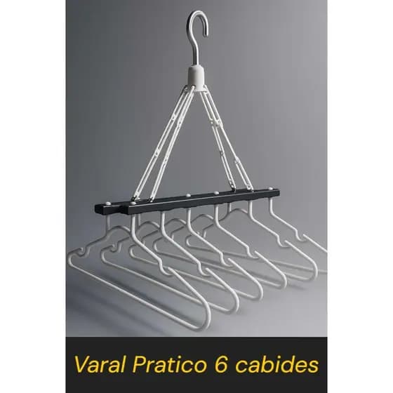 VARAL PRATICO COM 6 CABIDES.