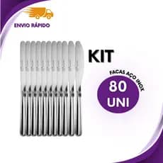 Kit 80 unidades Facas em Aço Inoxidável Para Festas, Buffets, Restaurantes e Domestico - Resistente e Elegante