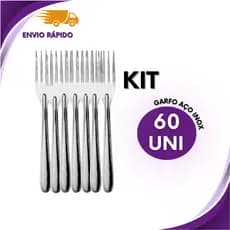 Kit 60 Garfos Em Aço Inox Para Restaurantes, Doméstico, Bares e Buffets - Resistente e Elegante Para Todas Ocasiões
