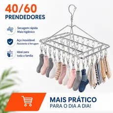 Varal 20/40/60 Prendedores Para Roupa Intima Para Calcinha Meia Cueca Reforçado Inox