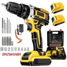 Parafusadeira Furadeira 3.6V/12V/21V/36V/48V 2 Baterias Com Acessorios Completo