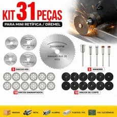 Kit 30 Jogo Peças Mini Disco Corte Serra Micro Retífica Furadeira Alta Resistência