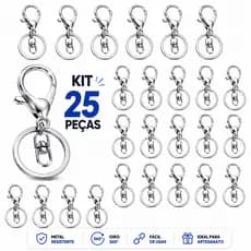 25/50 Peças Argola De Chaveiro Premium 30MM Com Mosquetão Dourado Ouro Banhado Artesanato