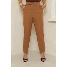 Calça Social Feminina Skinny Alfaiataria Com Cinto Encapado
