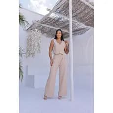 Cojunto Alfaiataria Femenino Social Pantalona e Colete Com Botoes Maravilhoso Con Cinto Forrado ModaElegante confotavel