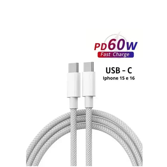Cabo de iPhone 60W PD USB-C cabo tipo C para iPhone 15 16