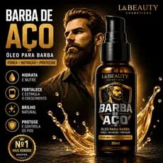 Óleo Para Barba L&Beauty Crescimento Fortalecimento Hidratação Brilho e Anti Frizz 30ml Barba de Aço