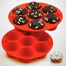 Forma de Silicone Antiaderente Air Fryer 7 Cavidades Para Cupcake Muffin Assadeira Resistente