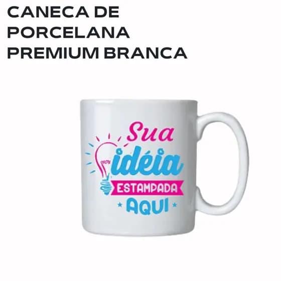 Caneca de Porcelana Com Sua Foto ou Arte Personalizada 325ML