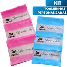 Kit Toalhinhas Personalizadas Lembrancinha Cristã com Nome Frase ou Foto Evento de Igreja e Presente