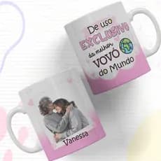 Caneca Personalizada Com foto e Nome Uso Exclusivo o Dia das Mães Avó Tia Pais Dindos Chefe Irmão