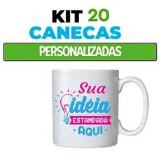 Kit 20 Canecas De Porcelana Personalizadas 325ml | Presente para  Empresas,Escola, Casamento Igreja