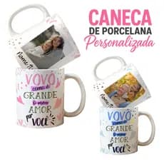 Caneca De Porcelana Personalizada 325ML  Com Foto e Nome Dia dos Avó s ,  Presente Vovô Vovó vó e vô