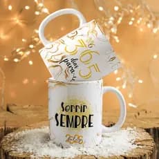 Caneca de Porcelana Personalizada Feliz Ano Novo 325ML kit com 2 ,3 e 4 Xícaras