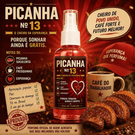 Kit Perfume Eleição Picanha Nº13 + Patriota Nº22 | Presente Criativo, Engraçado e Divertido