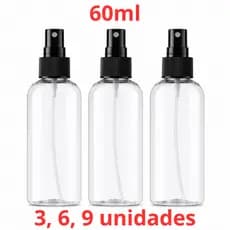 Kit com 3, 6 ou 9 unidades Frasco Borrifador Spray 60ml