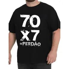 Camiseta Masculina Gospel 70x7 – Moda Cristã Plus Size com Design Moderno P ao G3