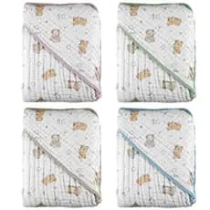 Toalha com capuz Soft Ursinho 68x68cm 100% Algodão Dupla Camada Macia Inconfral Enxoval de Bebe