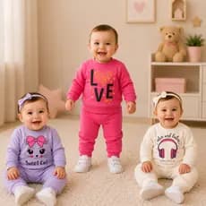 Conjunto Infantil Feminino Moletom Peluciado Menina Inverno Blusa Estampada e Calça Quentinha