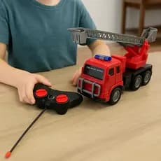 Brinquedo Infantil Caminhão Bombeiro Controle Remoto Presente Vermelho Carrinho Criança