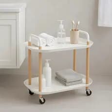 Carrinho Organizador Suporte  Cozinha Sala Mesinha Prateleiras Estante Rack Apoio Branco Móvel