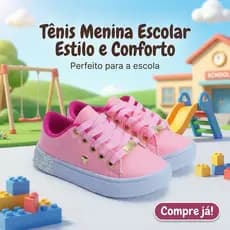 Tênis Menina Escolar | Estilo e Resistencia, Perfeito Para a Escola Do 25 ao 36 | ADQUIRA JÁ O SEU!