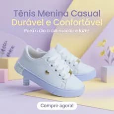 Tênis Branco Casual Menina | Para o Dia a Dia Com Estilo e Conforto Do 25 ao 36 | GARANTA AGORA!