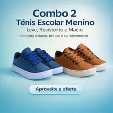 COMBO 2 Tênis Menino Resistente | Leve e Macio Feito Para o Seu Filho Do 25 ao 36 | APROVEITE JÁ!
