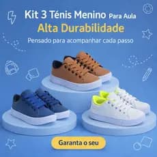 Kit 3 Tênis Casual Menino Escolar | Alta Durabilidade e Conforto Para o Seu Filho | COMPRE AGORA!