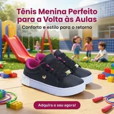 Tênis Infantil Menina Volta ás Aulas | Estilo e Conforto Com Praticidade Para Escola | COMPRE AGORA!