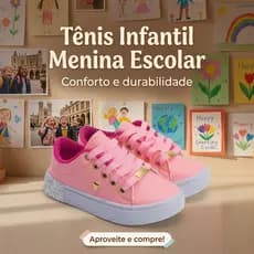 Tênis Rosa Escolar Menina | Confortável e Durável Perfeito Para a Escola Do 25 ao 36 | COMPRE AGORA!