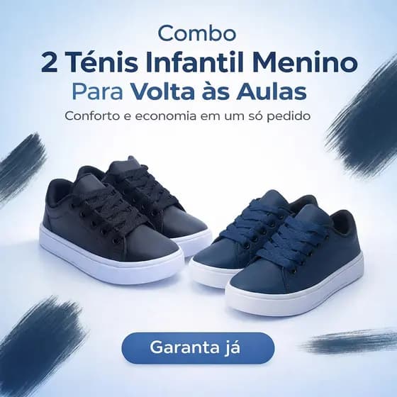 COMBO 2 Tênis Infantil Menino Para Volta as Aulas | O Melhor Custo Beneficio Para Voce | COMPRE JÁ!