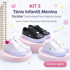 Kit 3 Tênis Confortável Menina | Leve e Macio Ideal Para Rotina Escolar do 25 ao 36 | COMPRE AGORA