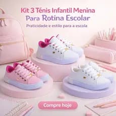 Kit 3 Tênis Menina Para Rotina Escolar | Praticidade e Estilo Para a Escola 25 AO 36 | COMPRE AGORA!