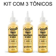 Kit com 3 Tônico Capilar Alho Crescimento Gota Dourada