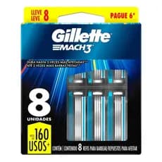 Carga Gillette Mach3 Regular 8 Unidades
