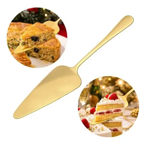 Espátula Cozinha Bolo Tortas Sobremesas Dourada Aço Inox Aço Inox Dourado