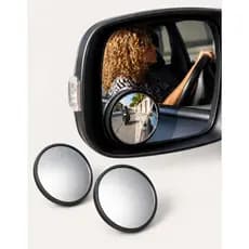 Kit 2 Espelhos Convexos Retrovisor Ponto Cego Carro Moto Adesivo Ângulo Morto Visão Traseira Universal Preto