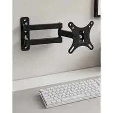 Suporte Parede Articulado Tv Monitor 10 A 26 Polegadas Giro 180° Aço Led Lcd Até 10kg Vesa 100x100 Tri-articulado Preto