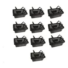 Kit Cesta Cestinha Plastica De Supermercado 16l Loja Preta
