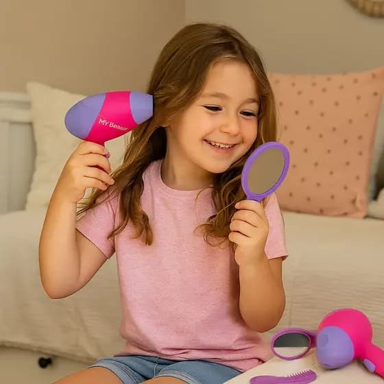 Brinquedo Kit de Beleza My Hair Stylist Com Som Secador Escova Chapinha - Usual